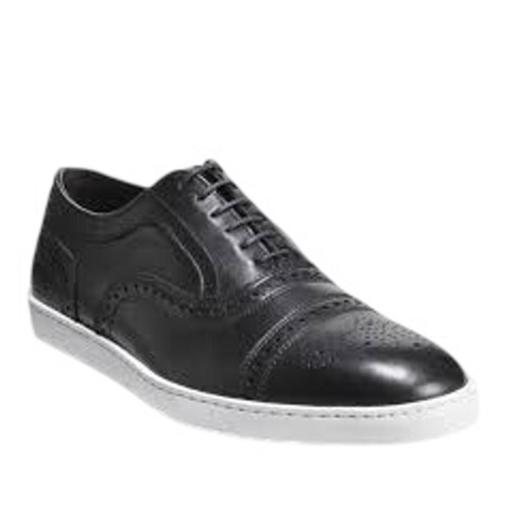 Allen Edmonds Strand Oxford Sneakers Black Leather Brogue 10.5 B 3865